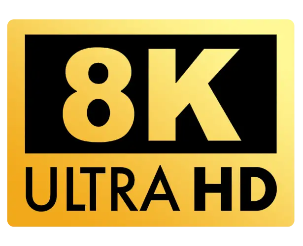 8k resolution logo